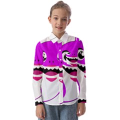 Purple Shark Fish Kids  Long Sleeve Shirt by Semog4