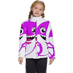 Purple Shark Fish Kids  Puffer Bubble Jacket Coat by Semog4