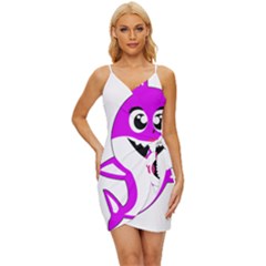 Purple Shark Fish Wrap Tie Front Dress by Semog4