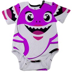 Purple Shark Fish Baby Short Sleeve Bodysuit by Semog4