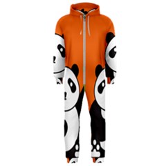 Panda Animal Orange Sun Nature Hooded Jumpsuit (men)