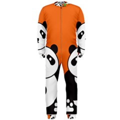 Panda Animal Orange Sun Nature Onepiece Jumpsuit (men) by Semog4