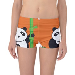 Panda Animal Orange Sun Nature Boyleg Bikini Bottoms by Semog4