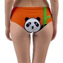 Panda Animal Orange Sun Nature Reversible Mid-Waist Bikini Bottoms View2