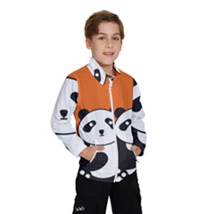 Panda Animal Orange Sun Nature Kids  Windbreaker by Semog4