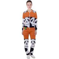 Panda Animal Orange Sun Nature Casual Jacket And Pants Set by Semog4