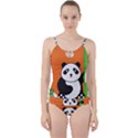 Panda Animal Orange Sun Nature Cut Out Top Tankini Set View1