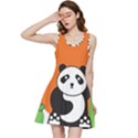 Panda Animal Orange Sun Nature Inside Out Racerback Dress View1