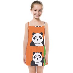 Panda Animal Orange Sun Nature Kids  Summer Sun Dress by Semog4