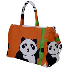 Panda Animal Orange Sun Nature Duffel Travel Bag by Semog4