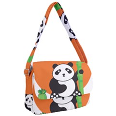 Panda Animal Orange Sun Nature Courier Bag by Semog4