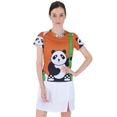 Panda Animal Orange Sun Nature Women s Sports Top by Semog4