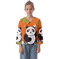 Panda Animal Orange Sun Nature Kids  Sailor Shirt by Semog4