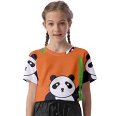 Panda Animal Orange Sun Nature Kids  Basic Tee by Semog4