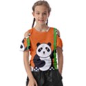 Panda Animal Orange Sun Nature Kids  Butterfly Cutout Tee View1