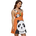 Panda Animal Orange Sun Nature Ruffle Strap Babydoll Chiffon Dress View3