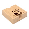 Panda Animal Orange Sun Nature Bamboo Coaster Set View2