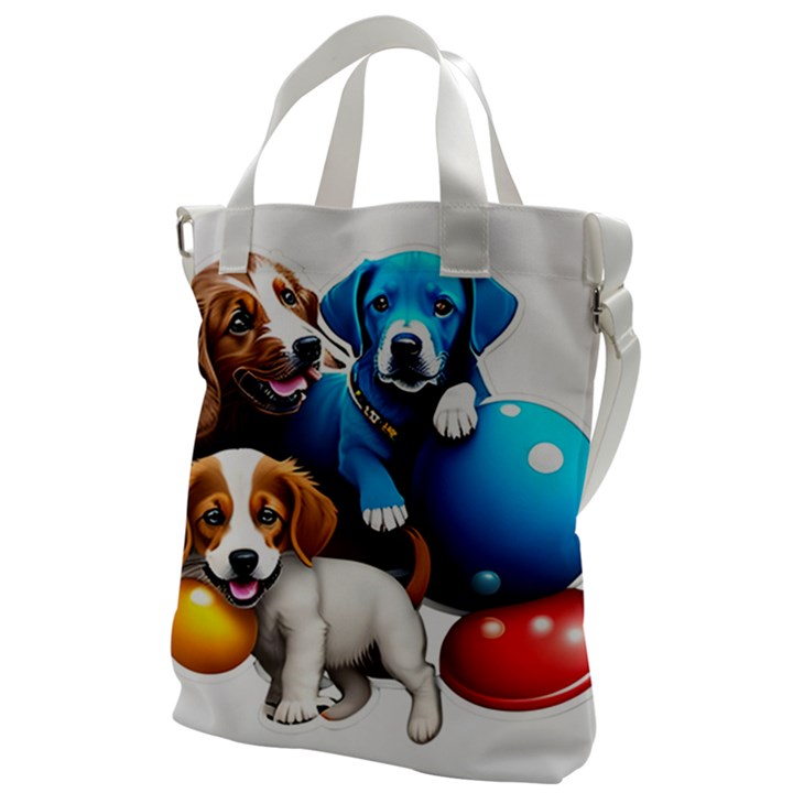 Cute Dog Dogs Animal Pet Canvas Messenger Bag