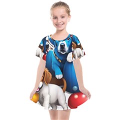 Cute Dog Dogs Animal Pet Kids  Smock Dress by Semog4