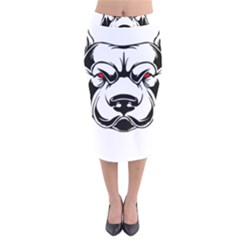 Dog Animal Mammal Bulldog Pet Velvet Midi Pencil Skirt by Semog4