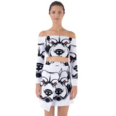 Dog Animal Mammal Bulldog Pet Off Shoulder Top With Skirt Set by Semog4