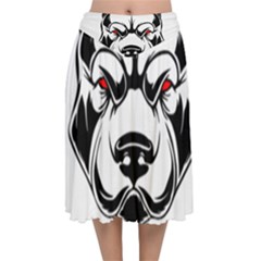 Dog Animal Mammal Bulldog Pet Velvet Flared Midi Skirt by Semog4