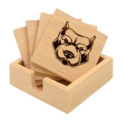 Dog Animal Mammal Bulldog Pet Bamboo Coaster Set