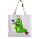 Sloth Branch Cartoon Fantasy Zipper Grocery Tote Bag View2