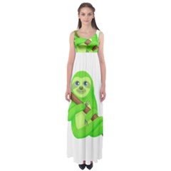 Sloth Branch Cartoon Fantasy Empire Waist Maxi Dress by Semog4