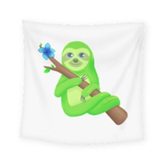 Sloth Branch Cartoon Fantasy Square Tapestry (small) by Semog4