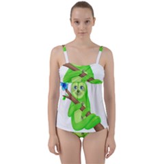 Sloth Branch Cartoon Fantasy Twist Front Tankini Set by Semog4