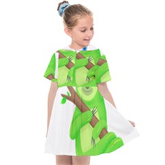 Sloth Branch Cartoon Fantasy Kids  Sailor Dress by Semog4