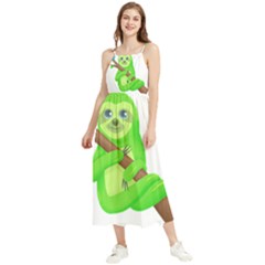 Sloth Branch Cartoon Fantasy Boho Sleeveless Summer Dress by Semog4