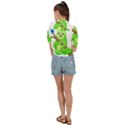 Sloth Branch Cartoon Fantasy Tie Front Shirt  View2