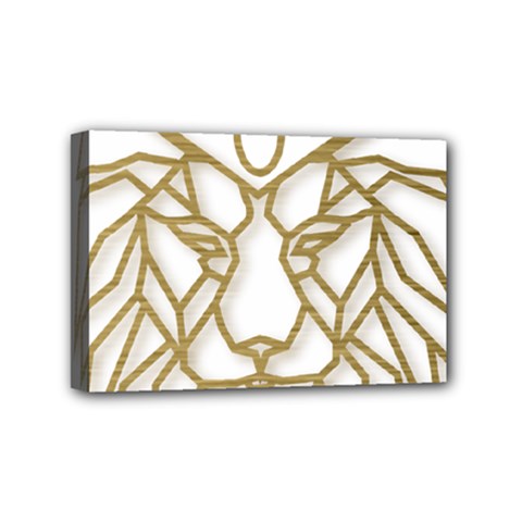 Lion Face Wildlife Crown Mini Canvas 6  X 4  (stretched) by Semog4