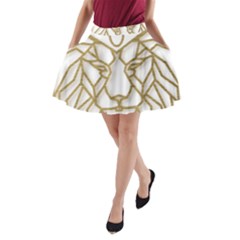 Lion Face Wildlife Crown A-line Pocket Skirt by Semog4