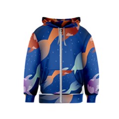 Koi Fish Carp Water Nature Animal Kids  Zipper Hoodie by Semog4