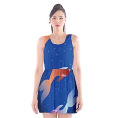 Koi Fish Carp Water Nature Animal Scoop Neck Skater Dress by Semog4