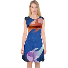 Koi Fish Carp Water Nature Animal Capsleeve Midi Dress by Semog4