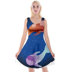 Koi Fish Carp Water Nature Animal Reversible Velvet Sleeveless Dress by Semog4