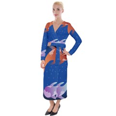 Koi Fish Carp Water Nature Animal Velvet Maxi Wrap Dress by Semog4