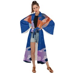 Koi Fish Carp Water Nature Animal Maxi Kimono by Semog4