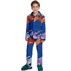 Koi Fish Carp Water Nature Animal Kids  Long Sleeve Velvet Pajamas Set