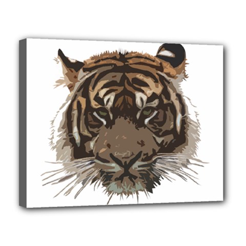 Tiger Comic Cartoon Animal Canvas 14  X 11  (stretched) by Semog4