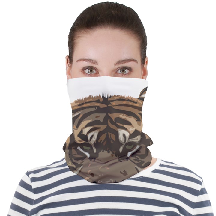 Tiger Comic Cartoon Animal Face Seamless Bandana (Adult)