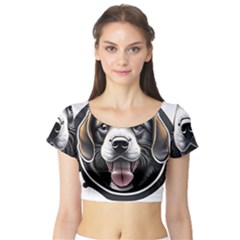 Dog Animal Puppy Pooch Pet Short Sleeve Crop Top by Semog4