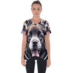 Dog Animal Puppy Pooch Pet Cut Out Side Drop Tee by Semog4