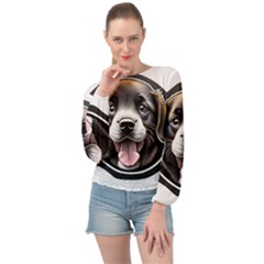 Dog Animal Puppy Pooch Pet Banded Bottom Chiffon Top by Semog4