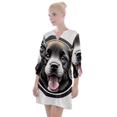 Dog Animal Puppy Pooch Pet Open Neck Shift Dress by Semog4