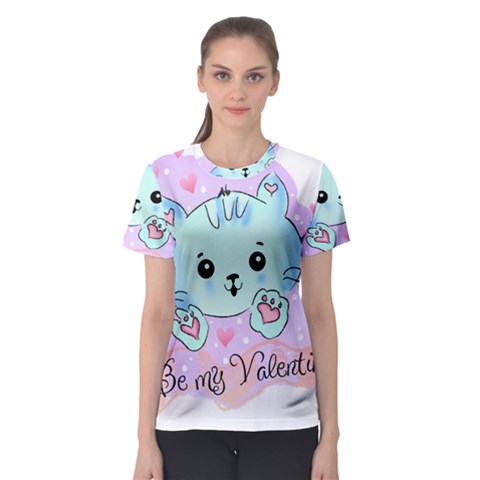 Cat Valentine-s Day Valentine Women s Sport Mesh Tee by Semog4